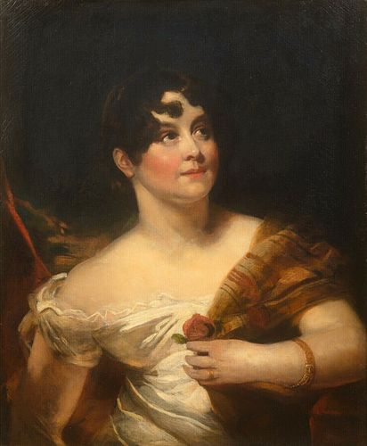 PORTRAIT OF A YOUNG LADY THOMAS LAWRENCE (1769-1830) OIL PAINTING