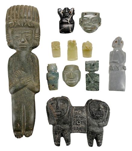 Eleven Carved Hardstone Objects