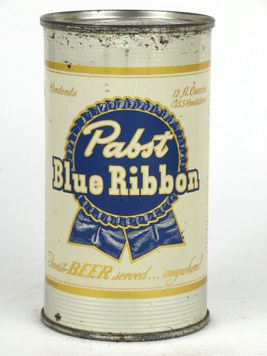 1950 Pabst Blue Ribbon Beer 12oz Flat Top Can 111-31.2, Milwaukee, Wisconsin