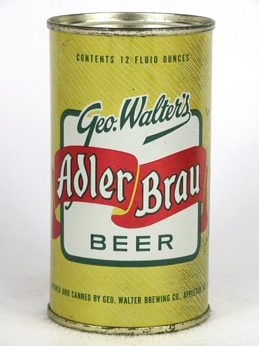 1957 Adler Brau Beer 12oz Flat Top Can 29-22, Appleton, Wisconsin