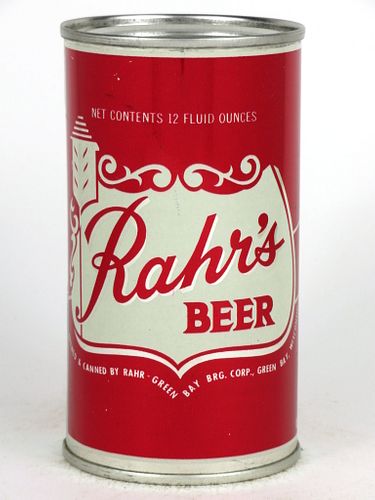 1958 Rahr's Beer 12oz Flat Top Can 117-20, Green Bay, Wisconsin