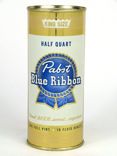 1954 Pabst Blue Ribbon 16oz One Pint Flat Top Can 233-24, Milwaukee, Wisconsin
