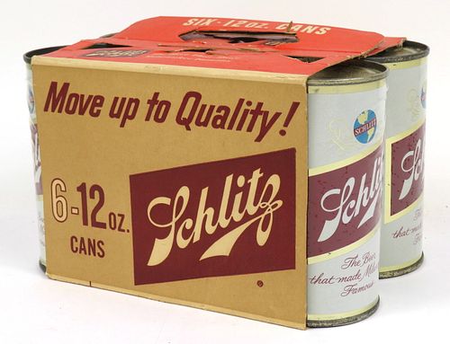 1962 Schlitz Beer (Flat Tops) Six Pack Can Carrier, Milwaukee, Wisconsin