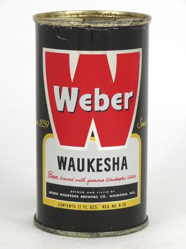 1954 Weber Waukesha Beer 12oz Flat Top Can 144-29, Waukesha, Wisconsin