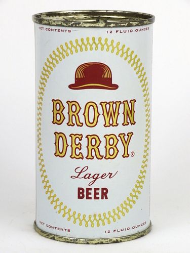 1959 Brown Derby Lager Beer 12oz Flat Top Can L42-36.3, Spokane, Washington