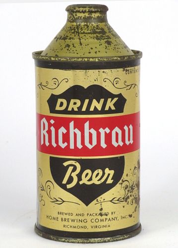Richbrau Premium Beer Metallic 12oz Home Brewing Co Richmond VA Tavern Trove 