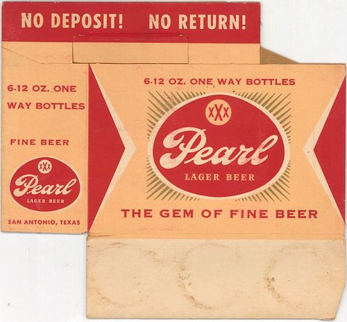 1953 Pearl Beer NDNR Six Pack Can Carrier, San Antonio, Texas