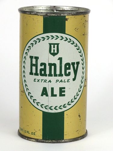 1952 Hanley Extra Pale Ale 12oz Flat Top Can 84-24, Cranston, Rhode Island