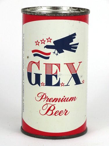 1960 G.E.X. Premium Beer 12oz Flat Top Can 69-27, Shamokin, Pennsylvania