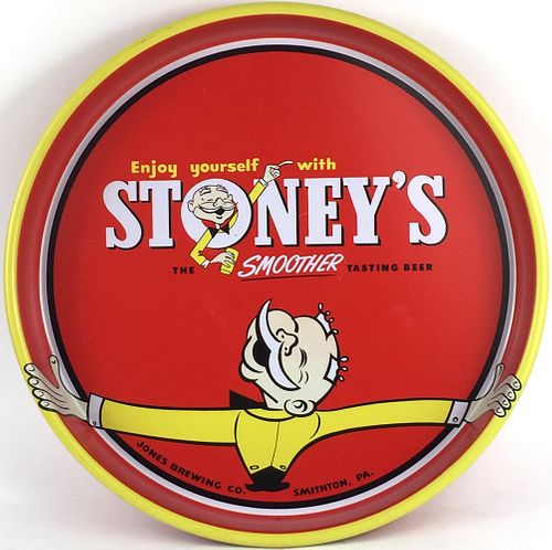 1954 Stoney's Beer 13 inch Serving Tray, Smithton, Pennsylvania