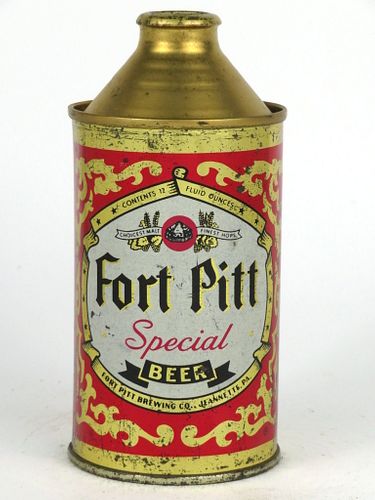 1950 Fort Pitt Special Beer 12oz Cone Top Can 163-11, Jeannette, Pennsylvania