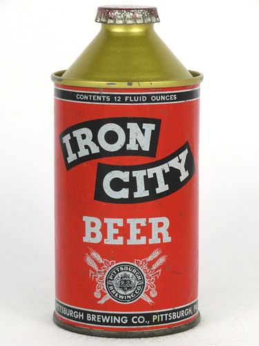 1946 Iron City Beer 12oz Cone Top Can 169.31, Pittsburgh, Pennsylvania