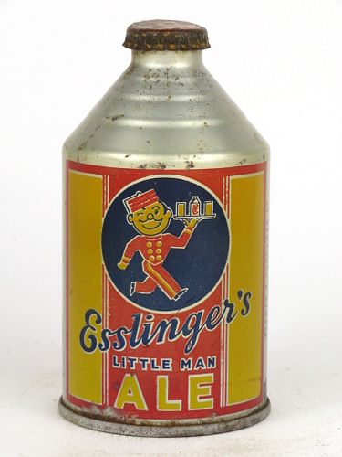 1939 Esslinger's Little Man Ale 12oz Crowntainer 193-18, Philadelphia, Pennsylvania