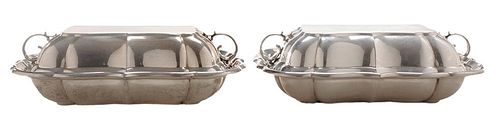 Pair of Sterling Entrée Dishes