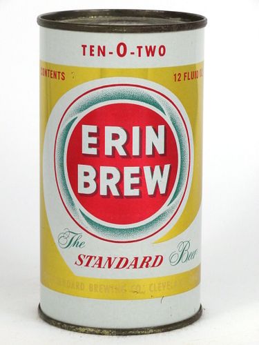 1958 Erin Brew Beer 12oz Flat Top Can 60-13, Cleveland, Ohio