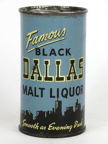 1956 Black Dallas Beer 12oz Flat Top Can 37-21, Cleveland, Ohio