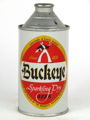 1954 Buckeye Sparkling Dry Beer 12oz Cone Top Can 155-12, Toledo, Ohio