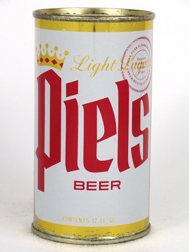 1959 Piel's Light Lager Beer 12oz Flat Top Can 115-21, Brooklyn, New York