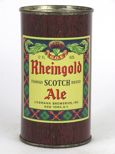 1950 Rheingold Scotch Ale 12oz Flat Top Can 123-26, New York (Brooklyn), New York