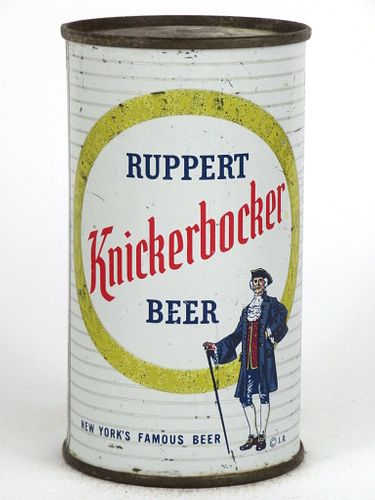 1958 Ruppert Knickerbocker Beer 12oz Flat Top Can 126-16.2, New York, New York