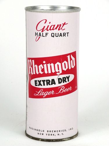 1963 Rheingold Extra Dry Lager Beer 16oz One Pint Zip Top Can T163-21, New York (Brooklyn), New York