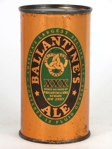 1953 Ballantine's Ale 12oz Flat Top Can 33-15.2, Newark, New Jersey