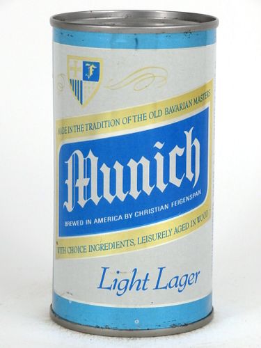 1968 Munich Light Lager Beer 12oz Flat Top Can 101-03, Newark, New Jersey