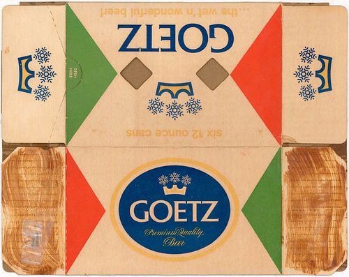 1958 Goetz Beer (12oz cans) Six Pack Can Carrier, St. Joseph, Missouri