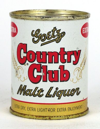1954 Goetz Country Club Malt Liquor 8oz Can 240-19, St. Joseph, Missouri