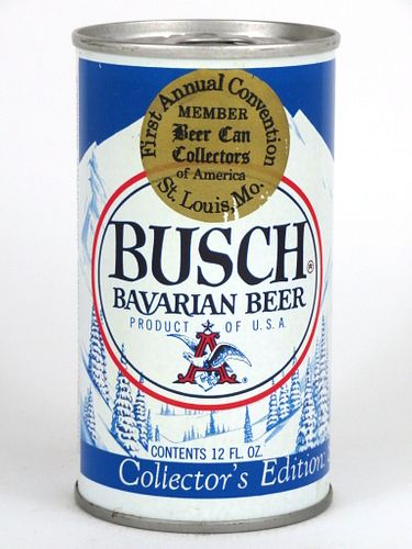 1971 Busch Bavarian Beer 1st BCCA Convention Can 12oz Tab Top Can T208-26, Saint Louis, Missouri