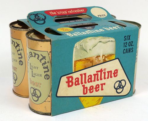 1956 Ballantine Beer (Flat Tops) Six Pack Can Carrier, Newark, New Jersey