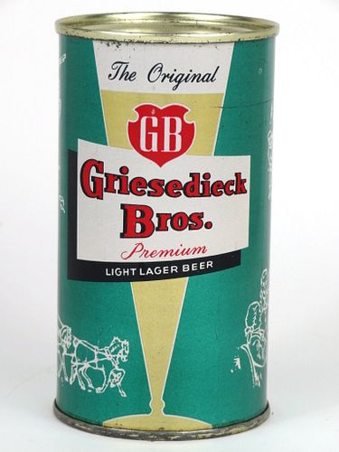 1956 Griesedieck Bros. Light Lager Beer (Elf Green) 12oz Flat Top Can 76-18, Saint Louis, Missouri