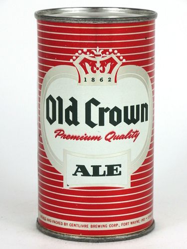 1956 Old Crown Ale (red) 12oz Flat Top Can 105-14, Fort Wayne, Indiana