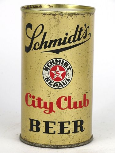 1937 Schmidt's City Club Beer OI 12oz Flat Top Can OI-744, Saint Paul, Minnesota