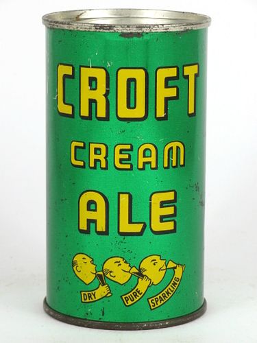 1945 Croft Cream Ale 12oz Flat Top Can 52-24, Boston, Massachusetts