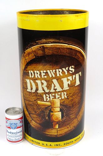 1968 Drewrys Draft Beer 19Â¼ inch Trash Can, South Bend, Indiana