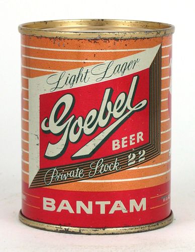1952 Goebel Private Stock 22 Beer 8oz Can 241-20.1, Detroit, Michigan