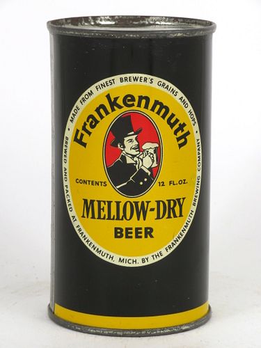 1952 Frankenmuth Mellow-Dry Beer 12oz Flat Top Can 66-28, Frankenmuth, Michigan