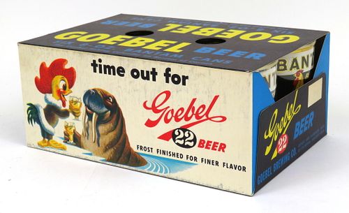 1959 Goebel Beer (8oz Flat Tops) Six Pack Can Carrier, Detroit, Michigan