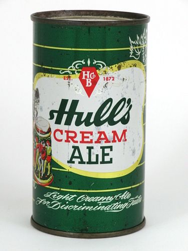 1951 Hull's Cream Ale 12oz Flat Top Can 84-19, New Haven, Connecticut