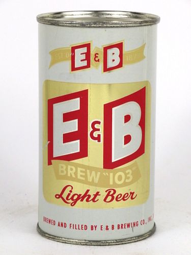 1956 E&B Brew "103" Light Beer 12oz Flat Top Can 58-31.2, Detroit, Michigan