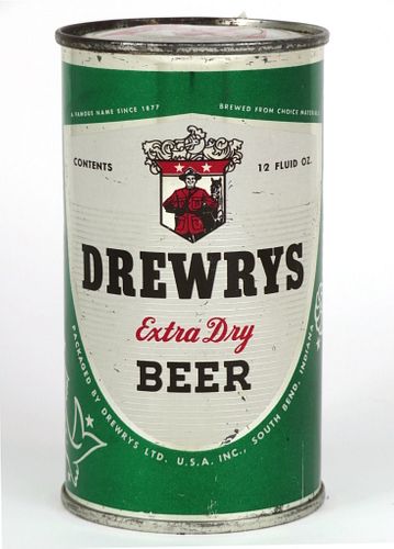 1956 Drewrys Extra Dry Beer Pisces/Aries 12oz Flat Top Can 56-26, South Bend, Indiana
