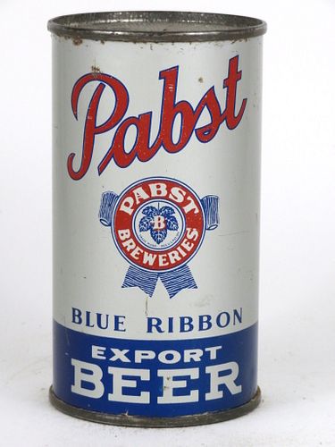 1938 Pabst Blue Ribbon Export Beer 12oz Flat Top Can OI-657, Peoria Heights, Illinois