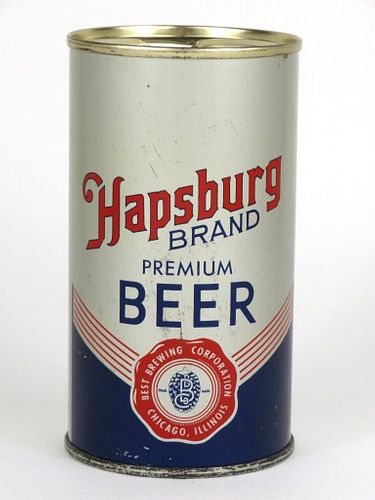 1955 Hapsburg Premium Beer 12oz Flat Top Can 80-22.1, Chicago, Illinois