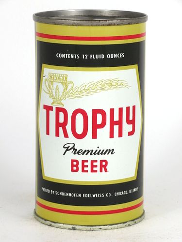 1964 Trophy Premium Beer (Edelweiss) 12oz Flat Top Can 140-02, Chicago, Illinois
