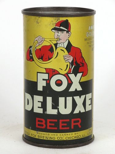 1946 Fox De Luxe Beer 12oz Flat Top Can OI-301.1, Chicago, Illinois