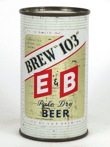1955 E&B Brew 103 Beer 12oz Flat Top Can 58-30, Detroit, Michigan
