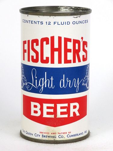 1952 Fischer's Light Dry Beer 12oz Flat Top Can 63-27.2, Cumberland, Maryland