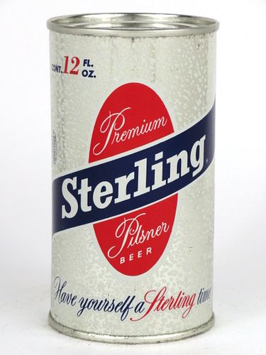 1957 Sterling Beer 12oz Flat Top Can 136-38.2, Evansville, Indiana