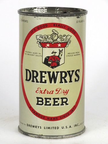 1960 Drewrys Extra Dry Beer (metalic) 12oz Flat Top Can 56-02.1, South Bend, Indiana